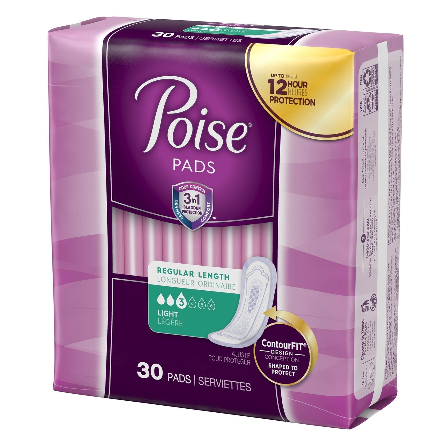 Poise Bladder Control Pads, Light Absorbency