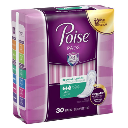 Poise Bladder Control Pads, Light Absorbency