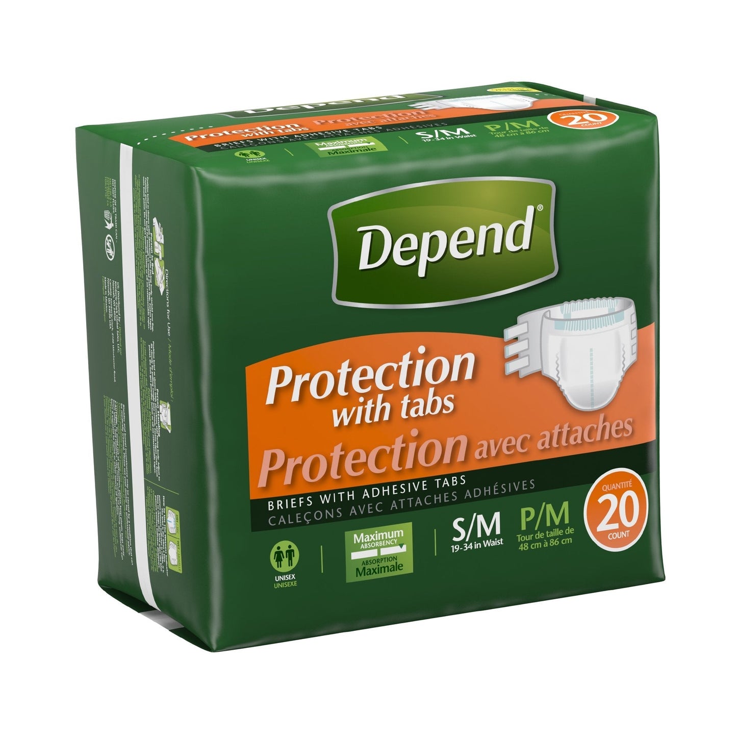 Depend® Maximum Incontinence Brief, Small / Medium, 20 ct