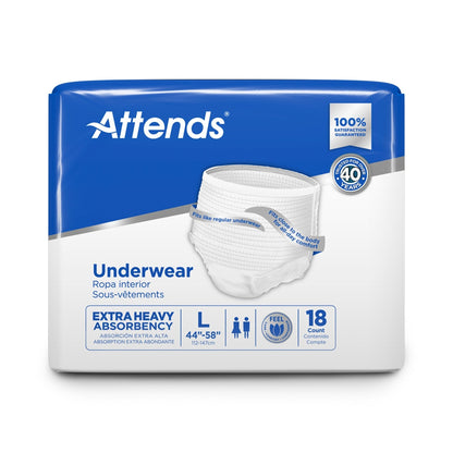 Attends® Care Heavy Absorbent Underwear, Regular, 72 ct