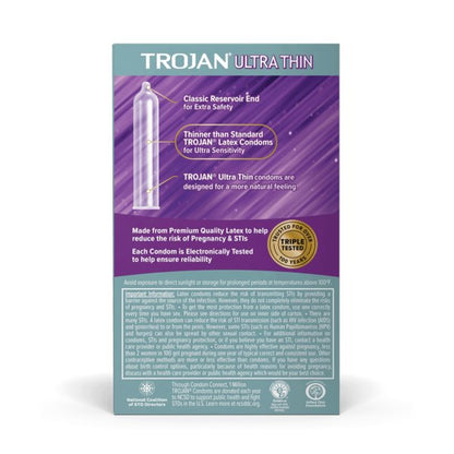 Trojan Ultra Thin Lubricated Latex Condoms, 12 ct.