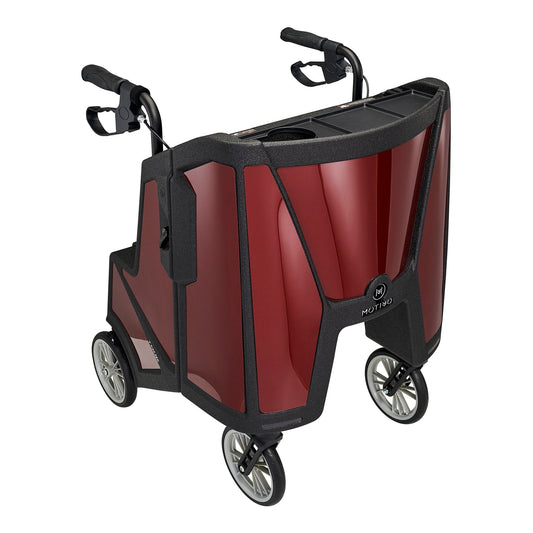 Tour 4 Wheel Rollator, 31 to 37 Inch Handle Height, Ruby Red