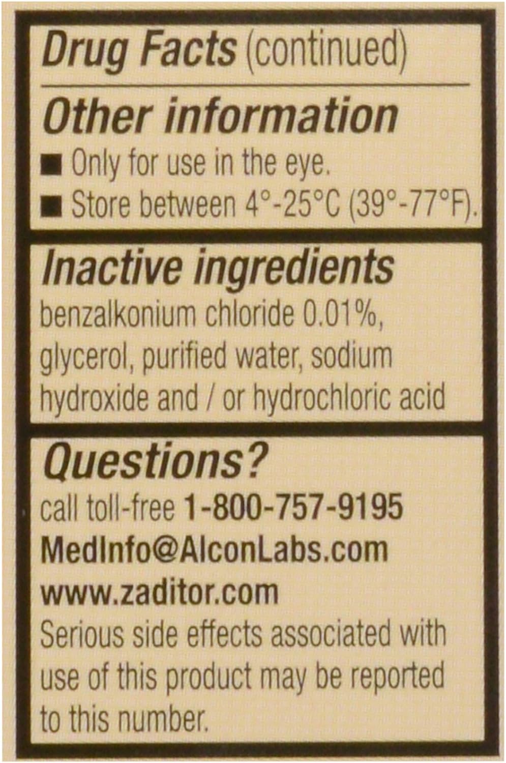 Zaditor® Eye Drops for Allergy Itch Relief, 0.17 fl. oz.