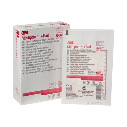 3M™ Medipore™ +Pad Soft Cloth Dressings, 3.5 x 4 Inch