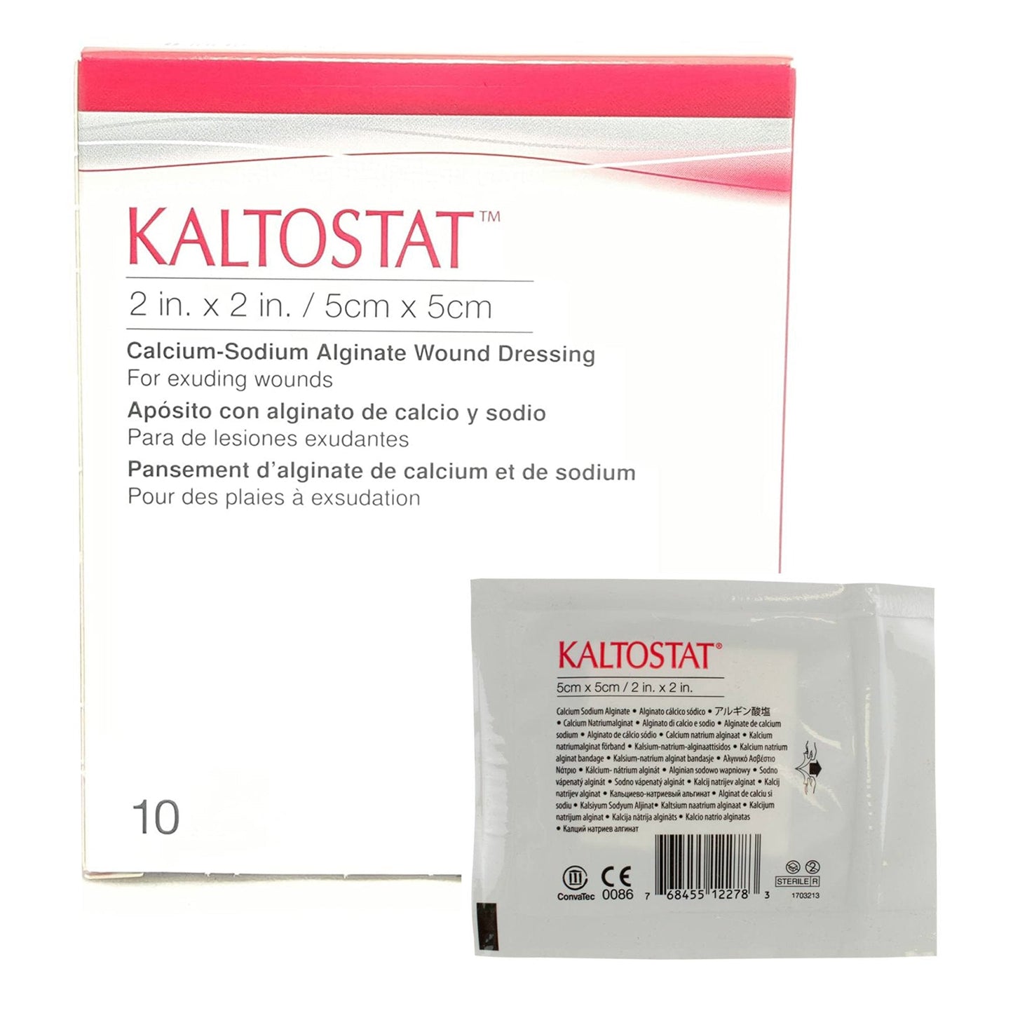 Kaltostat® Calcium Alginate Dressing, 2 x 2 Inch, 10 ct