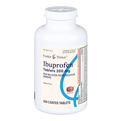 Foster & Thrive Pain Reliever & Fever Reducer, Ibuprofen Tablets, 200 mg.
