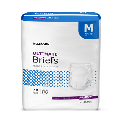 McKesson Ultimate Maximum Absorbency Incontinence Brief, Medium, 16 ct